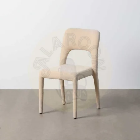 Silla apilable crema en tejido con estructura de metal 47x61x84cm - Ixia - 615452IX - foto-secundaria-9