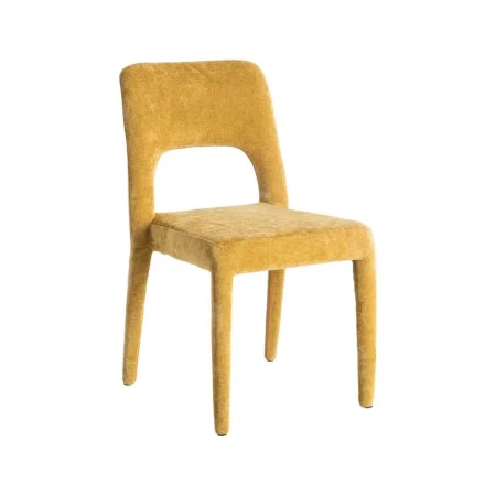 Silla apilable tapizada color mostaza con estructura metálica 47x61x84cm - Ixia - 615453IX - foto-blanco
