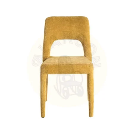 Silla apilable tapizada color mostaza con estructura metálica 47x61x84cm - Ixia - 615453IX - foto-secundaria-1