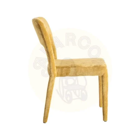 Silla apilable tapizada color mostaza con estructura metálica 47x61x84cm - Ixia - 615453IX - foto-secundaria-2