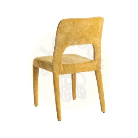 Silla apilable tapizada color mostaza con estructura metálica 47x61x84cm - Ixia - 615453IX - foto-secundaria-3