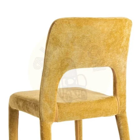 Silla apilable tapizada color mostaza con estructura metálica 47x61x84cm - Ixia - 615453IX - foto-secundaria-4