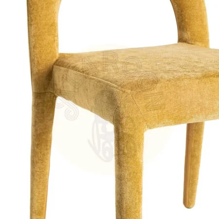 Silla apilable tapizada color mostaza con estructura metálica 47x61x84cm - Ixia - 615453IX - foto-secundaria-6