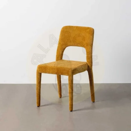 Silla apilable tapizada color mostaza con estructura metálica 47x61x84cm - Ixia - 615453IX - foto-secundaria-9