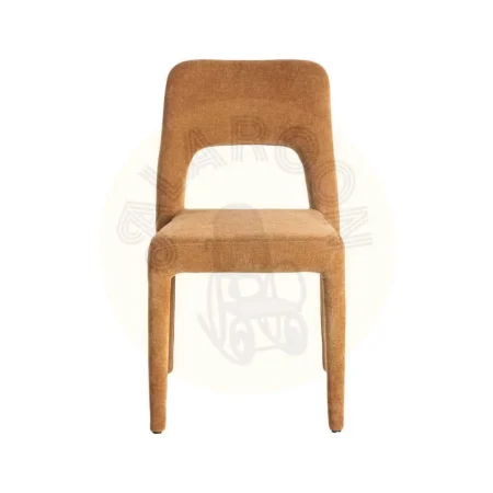 Silla apilable en tejido marrón con estructura metálica 47x61x84cm - Ixia - 615454IX - foto-secundaria-1