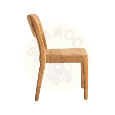 Silla apilable en tejido marrón con estructura metálica 47x61x84cm - Ixia - 615454IX - foto-secundaria-2