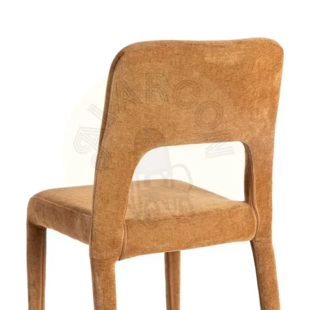Silla apilable en tejido marrón con estructura metálica 47x61x84cm - Ixia - 615454IX - foto-secundaria-4