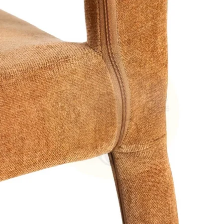 Silla apilable en tejido marrón con estructura metálica 47x61x84cm - Ixia - 615454IX - foto-secundaria-5