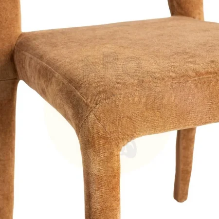Silla apilable en tejido marrón con estructura metálica 47x61x84cm - Ixia - 615454IX - foto-secundaria-6