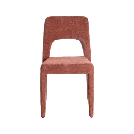 Silla apilable en tejido burdeos con estructura metálica 47x61x84cm - Ixia - 615455IX - foto-blanco