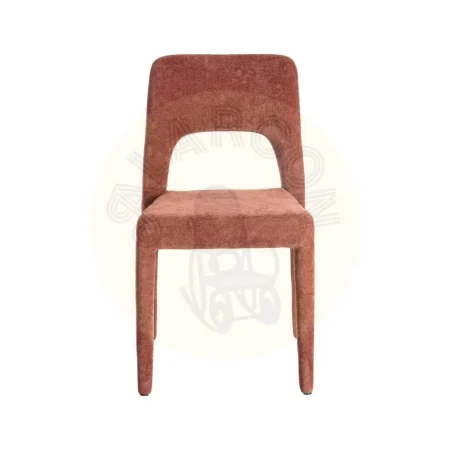 Silla apilable en tejido burdeos con estructura metálica 47x61x84cm - Ixia - 615455IX - foto-secundaria-1