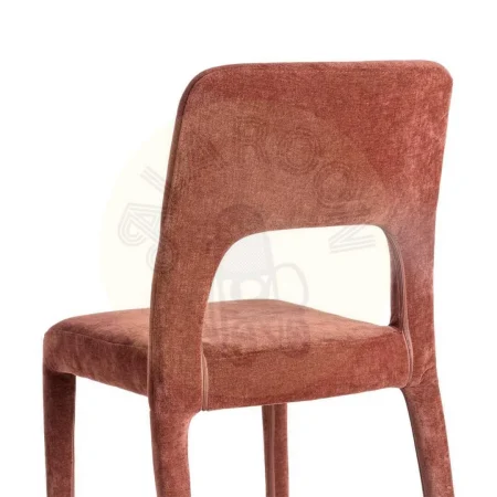 Silla apilable en tejido burdeos con estructura metálica 47x61x84cm - Ixia - 615455IX - foto-secundaria-4