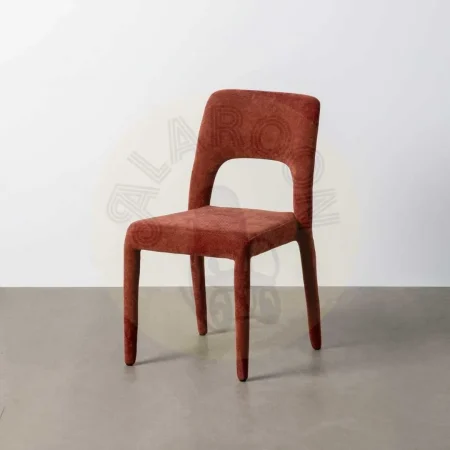 Silla apilable en tejido burdeos con estructura metálica 47x61x84cm - Ixia - 615455IX - foto-secundaria-9