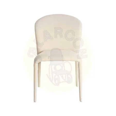 Silla apilable tapizada en tejido crema con estructura metálica 50x61x82cm - Ixia - 615457IX - foto-secundaria-1