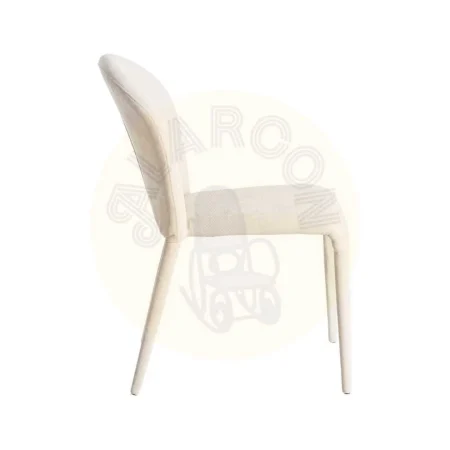 Silla apilable tapizada en tejido crema con estructura metálica 50x61x82cm - Ixia - 615457IX - foto-secundaria-2