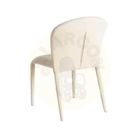 Silla apilable tapizada en tejido crema con estructura metálica 50x61x82cm - Ixia - 615457IX - foto-secundaria-3