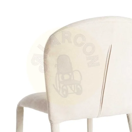 Silla apilable tapizada en tejido crema con estructura metálica 50x61x82cm - Ixia - 615457IX - foto-secundaria-4