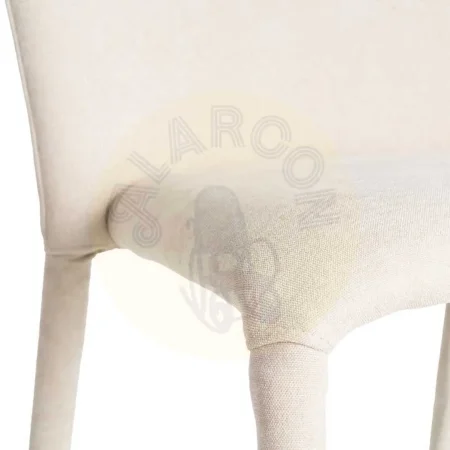 Silla apilable tapizada en tejido crema con estructura metálica 50x61x82cm - Ixia - 615457IX - foto-secundaria-5