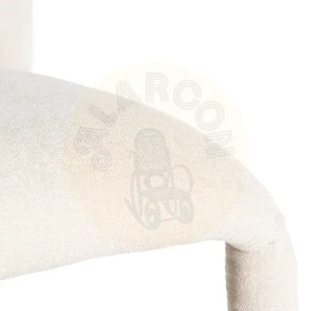 Silla apilable tapizada en tejido crema con estructura metálica 50x61x82cm - Ixia - 615457IX - foto-secundaria-6