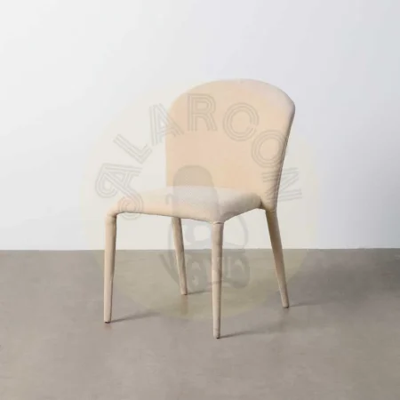 Silla apilable tapizada en tejido crema con estructura metálica 50x61x82cm - Ixia - 615457IX - foto-secundaria-9