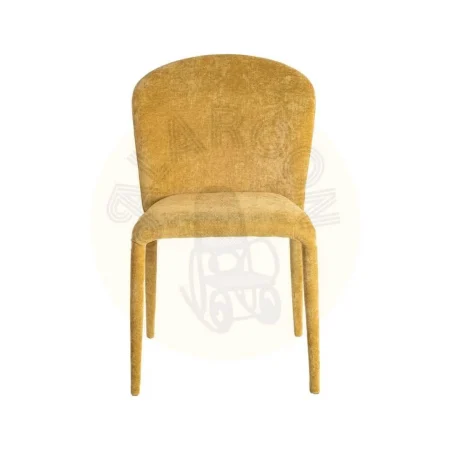 Silla apilable tapizada en tejido mostaza con estructura metálica 50x61x82cm - Ixia - 615458IX - foto-secundaria-1