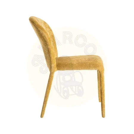 Silla apilable tapizada en tejido mostaza con estructura metálica 50x61x82cm - Ixia - 615458IX - foto-secundaria-2