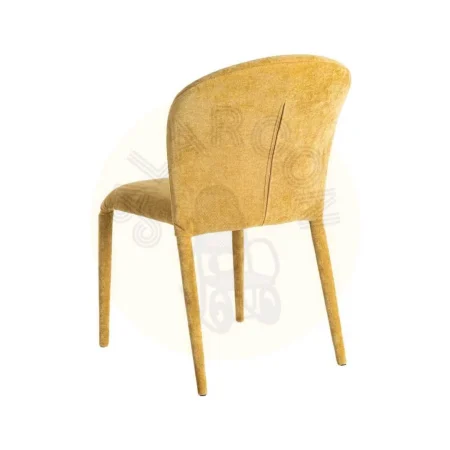 Silla apilable tapizada en tejido mostaza con estructura metálica 50x61x82cm - Ixia - 615458IX - foto-secundaria-3