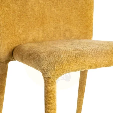 Silla apilable tapizada en tejido mostaza con estructura metálica 50x61x82cm - Ixia - 615458IX - foto-secundaria-6