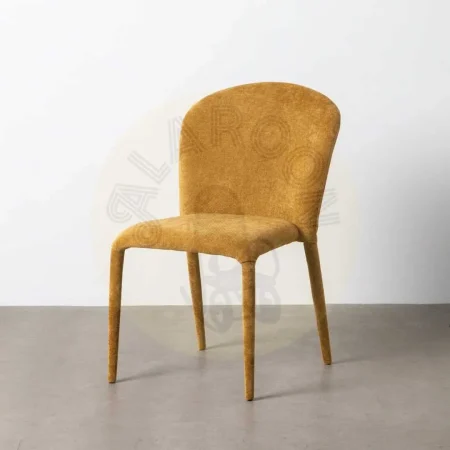 Silla apilable tapizada en tejido mostaza con estructura metálica 50x61x82cm - Ixia - 615458IX - foto-secundaria-9