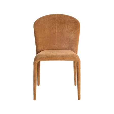 Silla apilable en tejido marrón con estructura metálica para salón 50x61x82cm - Ixia - 615459IX - foto-blanco