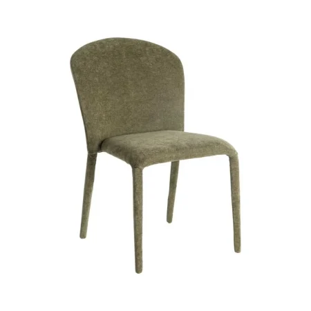 Silla apilable tapizada en tejido verde para salón 50x61x82cm - Ixia - 615461IX - foto-blanco