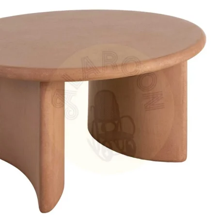 Mesa centro color teja en DM con acabado microcemento para salón 80x80x38.50cm - Ixia - 615462IX - foto-secundaria-1