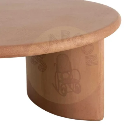 Mesa centro color teja en DM con acabado microcemento para salón 80x80x38.50cm - Ixia - 615462IX - foto-secundaria-4