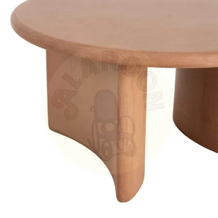 Mesa centro color teja en DM con acabado microcemento para salón 80x80x38.50cm - Ixia - 615462IX - foto-secundaria-5