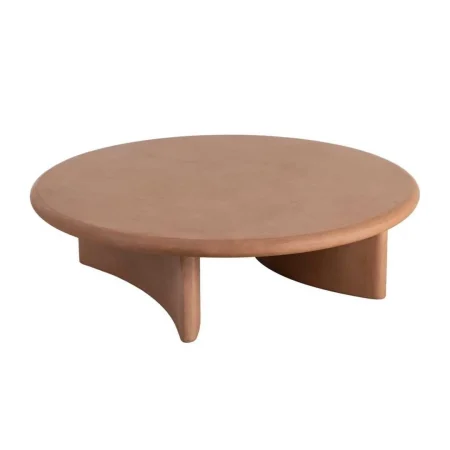 Mesa de centro teja en DM con acabado microcemento para salón 120x120x33cm - Ixia - 615463IX - foto-blanco