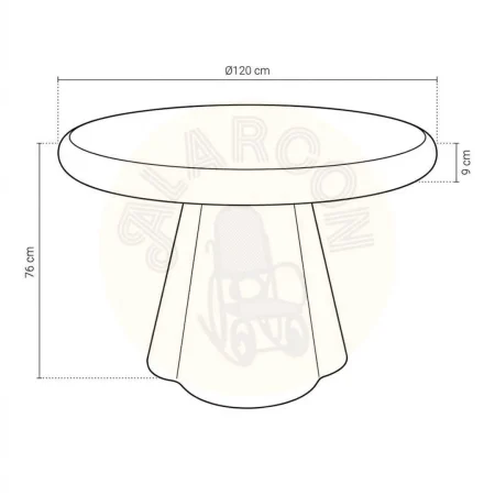 Mesa de comedor terrazo en DM con acabado microcemento 120x120x76cm - Ixia - 615467IX - foto-secundaria-9