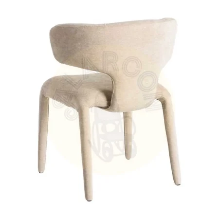 Silla tapizada en tejido 100% poliéster color taupe con asiento acolchado 58x55x76cm - Ixia - 615468IX - foto-secundaria-3