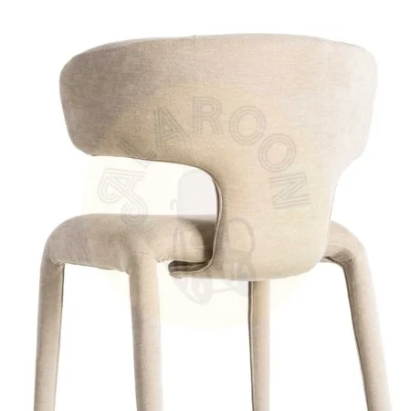 Silla tapizada en tejido 100% poliéster color taupe con asiento acolchado 58x55x76cm - Ixia - 615468IX - foto-secundaria-4