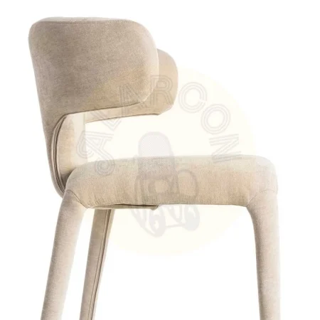 Silla tapizada en tejido 100% poliéster color taupe con asiento acolchado 58x55x76cm - Ixia - 615468IX - foto-secundaria-5