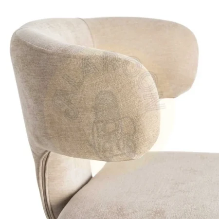 Silla tapizada en tejido 100% poliéster color taupe con asiento acolchado 58x55x76cm - Ixia - 615468IX - foto-secundaria-6