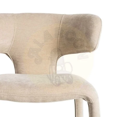 Silla tapizada en tejido 100% poliéster color taupe con asiento acolchado 58x55x76cm - Ixia - 615468IX - foto-secundaria-7