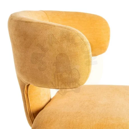 Silla tapizada en tejido 100% poliéster mostaza con asiento acolchado en foam 58x55x76cm - Ixia - 615469IX - foto-secundaria-6