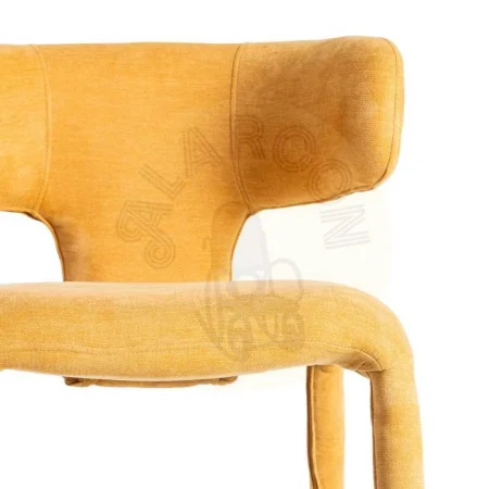 Silla tapizada en tejido 100% poliéster mostaza con asiento acolchado en foam 58x55x76cm - Ixia - 615469IX - foto-secundaria-7