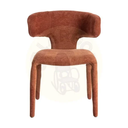 Silla tapizada en tejido teja con asiento acolchado y base contrachapada 58x55x76cm - Ixia - 615470IX - foto-secundaria-1