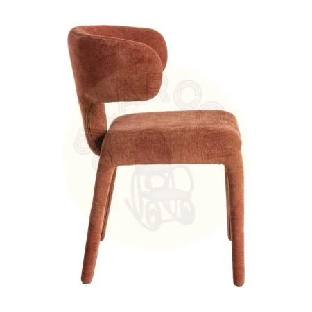 Silla tapizada en tejido teja con asiento acolchado y base contrachapada 58x55x76cm - Ixia - 615470IX - foto-secundaria-2