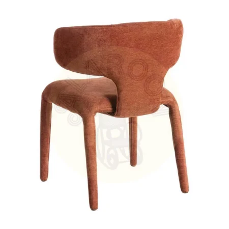 Silla tapizada en tejido teja con asiento acolchado y base contrachapada 58x55x76cm - Ixia - 615470IX - foto-secundaria-3
