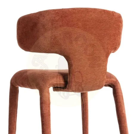 Silla tapizada en tejido teja con asiento acolchado y base contrachapada 58x55x76cm - Ixia - 615470IX - foto-secundaria-4