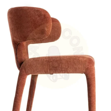 Silla tapizada en tejido teja con asiento acolchado y base contrachapada 58x55x76cm - Ixia - 615470IX - foto-secundaria-5