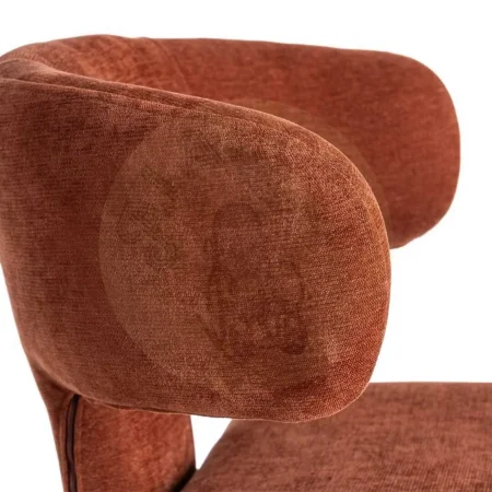 Silla tapizada en tejido teja con asiento acolchado y base contrachapada 58x55x76cm - Ixia - 615470IX - foto-secundaria-6