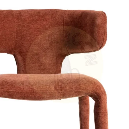 Silla tapizada en tejido teja con asiento acolchado y base contrachapada 58x55x76cm - Ixia - 615470IX - foto-secundaria-7